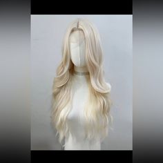 Brand New 26 Inch Wavy Blonde Frontal Lace Wig Super Soft It’s High Quality Synthetic Fiber Hair Heat Resistant Blonde Frontal, Hairstyle References, Blonde Wavy Wig, Frontal Lace Wig, Blue Earth, Wig Color, Wavy Wig, Halloween 2024, Hair Reference