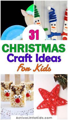 christmas craft ideas for kids with text overlay