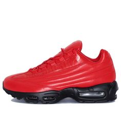 Nike Supreme x Air Max 95 LUX Luxury 'Gym Red' Gym Red/Gym Red-Black CI0999-600 sneakmarks Red Synthetic Athleisure Sneakers, Red Athleisure Sneakers With Air Cushioning, Red Athleisure Sneakers For Light Sports, Red Athleisure Sneakers For Streetwear, Red Air Max Cushioned Sneakers, Red Gym Sneakers With Boost Midsole, Red Low-top Gym Sneakers, Red Low-top Sneakers For Gym, Red Synthetic Sneakers For Sports