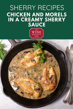 chicken and morels in a creamy sherry sauce