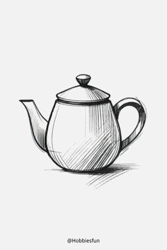 Easy Sketch Drawing, Teapot Quick Sketches Easy Simple, Sketching Techniques For Beginners, Easy Pencil Drawings For Beginners Sketches Simple, Simple Sketch Ideas For Beginners, Simple Object Drawing, Object Drawing Simple, Object Drawing Pencil, Pencil Sketches For Beginners, Simple Sketches For Beginners