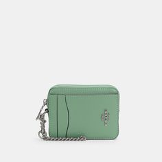 Zip Card Case Coach Rectangular Card Holder With Id Window, Coach Card Holder With Id Window For Everyday Use, Coach Zip Card Case, Minimalist Clutch, Leather Card Holder Wallet, Ticket Stubs, Coach Logo, Card Case Wallet, Leather Card Case