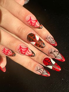 Spider Man Nails, Avengers Nails, Batman Nails, Man Nails, Miles Morales Spiderman, Girl Nails, Miles Morales, Girls Nails, Stylish Nails