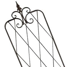 an iron rack with two birds on it