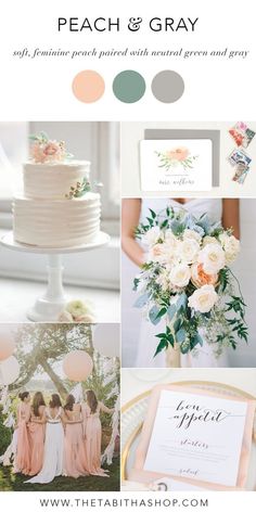 peach and gray wedding color scheme