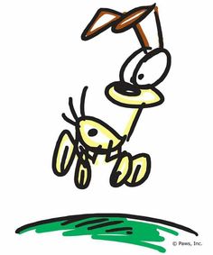 a drawing of a dog jumping in the air