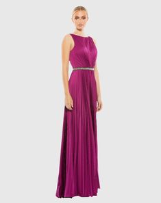 Pleated Sleeveless Bateau Gown Wedding Mother Of The Bride, Mother Of Groom, Pleated Gown, Bride Gown, Bride Groom Dress, Mac Duggal, Pink Style, Bateau Neckline, Dinner Dress