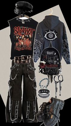 Trip Pants Outfit, Metal Aesthetic Outfit, Black Metal Aesthetic, Trip Pants, Metal Aesthetic, Goth Core, Aesthetic Outfit, Pants Outfit, Black Metal