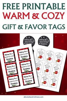 free printable warm and cozy christmas gift tags for kids to use in the holiday season