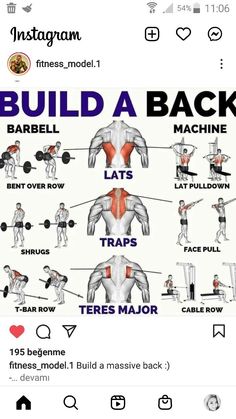 an instagram page with instructions to build a back