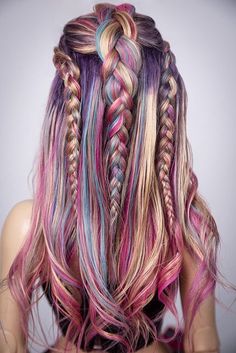 Unicorn Hair Color, Mermaid Designs, Vivid Hair, Revlon Lipstick, Glam Hair, Hair Color Blue