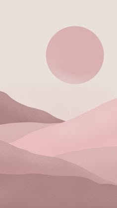 an abstract desert scene with the sun in the sky and pink sand dunes to the side