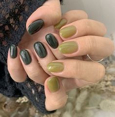 Christian Alt Aesthetic, Funky Nail Ideas, Green Nail Polish, Green Nail, Soft Nails, Nail Jewelry, Dream Nails