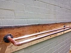 Double Copper Pipe Towel Rail - Miss Artisan Copper Clothes Rail, Pipe Towel Rack, Double Toilet Roll Holder, Towel Rail Ideas, Diy Towel Rack, Rustic Toilets, Radiators Modern