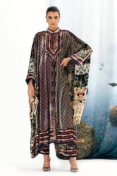 Shop for Rajdeep Ranawat Multi Color Dakota Silk Velvet Kaftan Tunic And Pant Set for Women Online at Aza Fashions Velvet Kaftan, Rajdeep Ranawat, Kaftan Tunic, Tunics Online, Velvet Tunic, Indian Fashion Designers, Velvet Color, Pernia Pop Up Shop, Fabric Silk