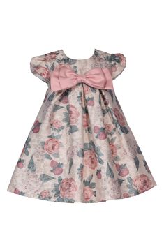 Baby will look adorable as ever in this party-ready dress that's cut in a trapeze silhouette and patterned in blooms. 100% polyester Machine wash, tumble dry Imported Bonnie Jean, Floral Jacquard, Jacquard Dress, Sweaters And Leggings, Toddler Girl Dresses, Set Outfit, Comfortable Dress