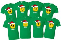 Lego Santa, Disney Group Shirts, Trip Clothes, Personalized Disney Shirts, Disney World Christmas, Lego Christmas, Family T Shirts, Lego People