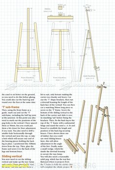 the plans for an easel stand are shown in this page, which shows how to make