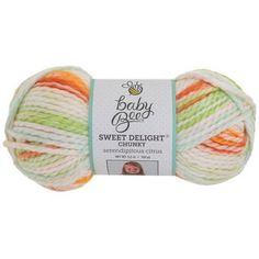 a ball of baby good yarn in multicolors