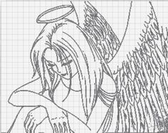 a drawing of a girl with angel wings