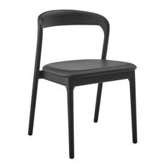 a black plastic chair on a white background