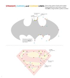 the batman symbol is shown in this diagram, and it's also labeled with dots