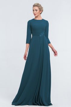 Modest Mormon Beaded Dark Teal Bridesmaid Dresses with Sleeves Dark Teal Bridesmaid, Dark Teal Bridesmaid Dresses, Teal Blue Weddings, Blue Wedding Gowns, Teal Blue Dress, Teal Bridesmaid, Teal Bridesmaid Dresses, Modest Wedding Gowns, Mother Of The Bride Dresses Long