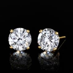 Ross-Simons - 5.40 ct. t. w. Lab Grown Diamond Stud Earrings in 14kt Yellow Gold. Impeccable sparkle can be yours at a great value. Our sizable 5.40 ct. t. w. round brilliant-cut lab-grown diamond stud earrings are a dream, expertly set in classic four-prong settings of 14kt yellow gold. Lab-grown diamonds are identical to mined diamonds according to their optical, physical and chemical properties. All Ross-Simons lab-grown diamond jewelry in 14kt gold and platinum includes an IGI Laboratory-Gro Formal 14k Gold Gia Certified Diamond Earrings, Formal 14k Gold Diamond Earrings Gia Certified, Classic Gia Certified 14k Gold Diamond Earrings, Classic 14k Gold Gia Certified Earrings, Gia Certified Classic 14k Gold Earrings, Gia Certified Yellow Gold Diamond Earrings For Formal Occasions, Formal Gia Certified Yellow Gold Diamond Earrings, Formal Yellow Gold Gia Certified Diamond Earrings, Fine Jewelry Yellow Gold Diamond Earrings With Vs Clarity