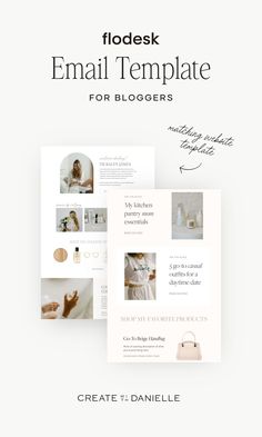 an email template for bloggers is shown with the words,'flossk email template