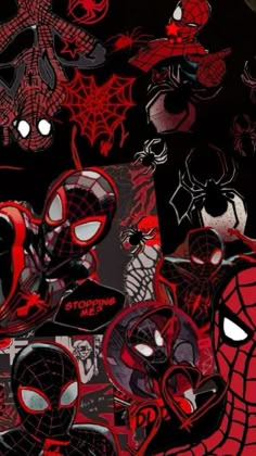 spiderman wallpaper with many different faces