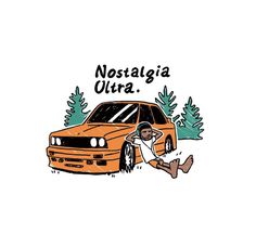 an orange car with the words nostalga ultra on it