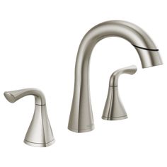 a faucet with two handles and nozzles