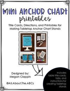 the front cover of an anchor chart printable for making tabletop and chart stands