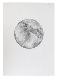 a black and white drawing of a full moon in the night sky with no clouds