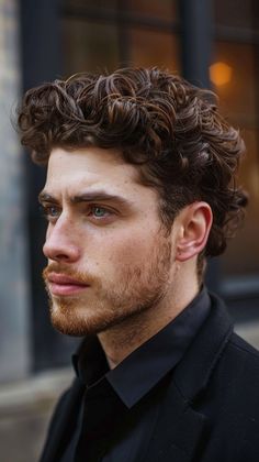 Add a touch of whimsy with this playful short curly hairstyle for men. Perfect for a unique style. Save this pin for whimsical curly hair ideas! #ShortCurlyHair #MensHairstyles #WhimsicalLook Long Curly Hair Styles Men, Men’s Curly Hair Cuts Medium, Ken Hair, Curly Hairstyle For Men, Jj Hair, Mens Curly Hairstyles, Curly Mens Hairstyles, Mens Curly Hair, Shooting Pose