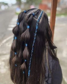 Simple Crazy Hair Day Ideas, Cool Colored Hair, Rave Hair, Easy Hairstyles For Thick Hair, Bubble Braids, Hair Stylies, Hairdo For Long Hair, Hair Stylist Life, Easy Hairstyles For Long Hair