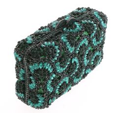 New Green Austrian Crystal Floral Design Clutch Evening Handbag- Fits Iphone Colors: Green Royal Blue Mauve Gold Silver Green Square Evening Bag, Evening Green Clutch Mobile Phone Bag, Butterfly Heels, Unique Clutch, Crystal Lips, Iphone Colors, Crystal Clutch, Butterfly Theme, Evening Handbag