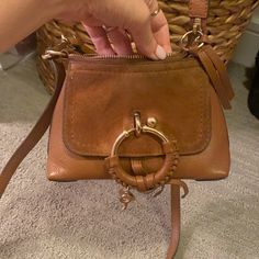 See By Chloe Mini Joan Bag. Brown Leather. Slight Wear On Suede (Pictured) See By Chloe Joan Mini, See By Chloe Mini Joan, See By Chloe Bag, Chloe And Paige, Chloe Brown, Chloe Bags, Snake Skin Bag, Nike Tennis Shoes, Chloe Bag