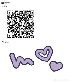 qr code with two hearts in the middle and one heart at the bottom that has been cut out