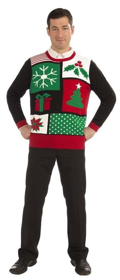 This sweater has a little bit of everything Christmas! The retro style Jolly Holiday Ugly Christmas Sweater is great for holiday parties, family gatherings and more! Christmas Patchwork, Ugly Xmas Sweater, Ugly Christmas Sweater Funny, Ugly Christmas Sweater Party, Jolly Holiday, Ugly Sweater Party, Xmas Sweater, Dress Halloween Costume, Usa Dresses