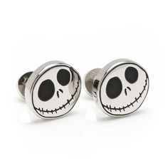 Wear your love of The Nightmare Before Christmas on your sleeve. Featuring a bold black and silver Jack Skellington face and fixed logo backing, these enamel cufflinks are sure to make your spooky season brighter. Experience enchantment with our expertly crafted gift set. It's built to last, infused with ghoulish magic, and ready to accompany you on life's adventures. Officially licensed by Disney. Disney Questions, Jack Skellington Faces, Disney Nightmare Before Christmas, Tuxedo Wedding, The Nightmare Before Christmas, The Nightmare, Halloween Town, Jack Skellington, Bold Black