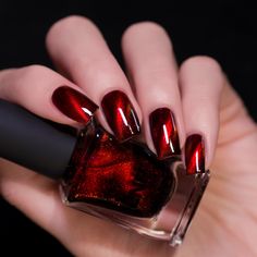 Red Magnetic Nails, Magnetic Nail Polish, Magnetic Nails, Red Nail Polish, Red Nail Designs, Red Nail, Blood Red