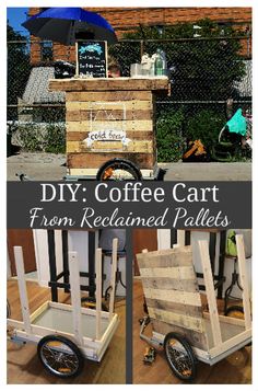 the diy coffee cart from reclaimed pallets