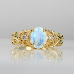 Don't miss this opportunity to own this beautiful gemstone ring! => Gemstone Type - Moonstone, Clear Quartz => Gemstone Size - 6*8 mm, 1.75 mm => Gemstone Cut - Faceted => Gemstone Shape - Oval, Round => Metal Type - 14k Gold Filled (Tarnish Resistant and Nickel Free) - also available in 925 sterling silver and 14k solid gold * Please contact me for pricing on sizes smaller than 4 or larger than 11 * ~ Feel free to ask me about custom made designs. ❏ Replacements and custom orders: ✪ 925 sterlin Oval Moonstone Ring With Gemstone Accents For Gifts, Oval Filigree Ring With Birthstone For Wedding, Unique Oval Moonstone Ring With Accent Stones, Oval Moonstone Ring For Wedding With Intricate Design, Heirloom Oval Moonstone Ring With Multi-stone, Oval Moonstone Wedding Ring With Intricate Design, 14k Gold Spiritual Moonstone Ring, Collectible Gold Hallmarked Moonstone Ring, 14k Gold Multi-stone Moonstone Ring