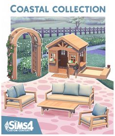 a set of furniture is shown with the text coastal collection on it's front cover