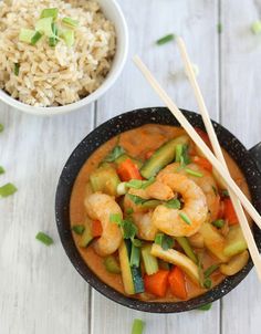 Coconut Red Curry Shrimp Coconut Red Curry, Red Curry Shrimp, Curry Shrimp, Autumn Recipes, Asian Dishes, Whole 30 Recipes, Main Dish Recipes