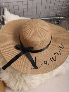 Persian -style beach hat, embroidery custom name, suitable for bridesmaid party, wedding and other occasions The material is soft, simple and generous, the brim is wide, while the sun is covered, while keeping your elegance The color of the hat is beige, khaki Soft and bright natural color, effectively cover the sun Personalized Adjustable Summer Hats, Personalized Summer Hats With Curved Brim, Personalized Curved Brim Summer Hat, Personalized Curved Brim Hat For Beach, Personalized Curved Brim Hats For The Beach, Personalized Curved Brim Beach Hat, Adjustable Personalized Hats For Vacation, Customizable Adjustable Beach Hats, Customizable Curved Brim Summer Hats