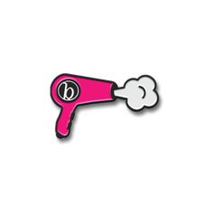 a pink and black hair dryer on a white background with the letter w in it