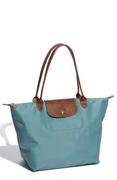 Blue Longchamp, Longchamp Large Le Pliage Tote, Longchamp Le Pliage Large, Outfit Essentials, Oversized Bag