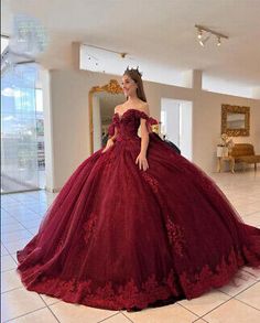 Red Off Shoulder Dress Princess Sweetheart Gothic Glitter Vestidos 16 Ball Gowns  | eBay Burgundy Quince Dresses, Dark Red Quinceanera Dresses, Red Sweet 16 Dresses, Red Quince Dress, Red Princess Dress, Burgundy Quinceanera Dresses, Red Off Shoulder Dress, Quinceanera Dresses Red, Mexican Quinceanera Dresses